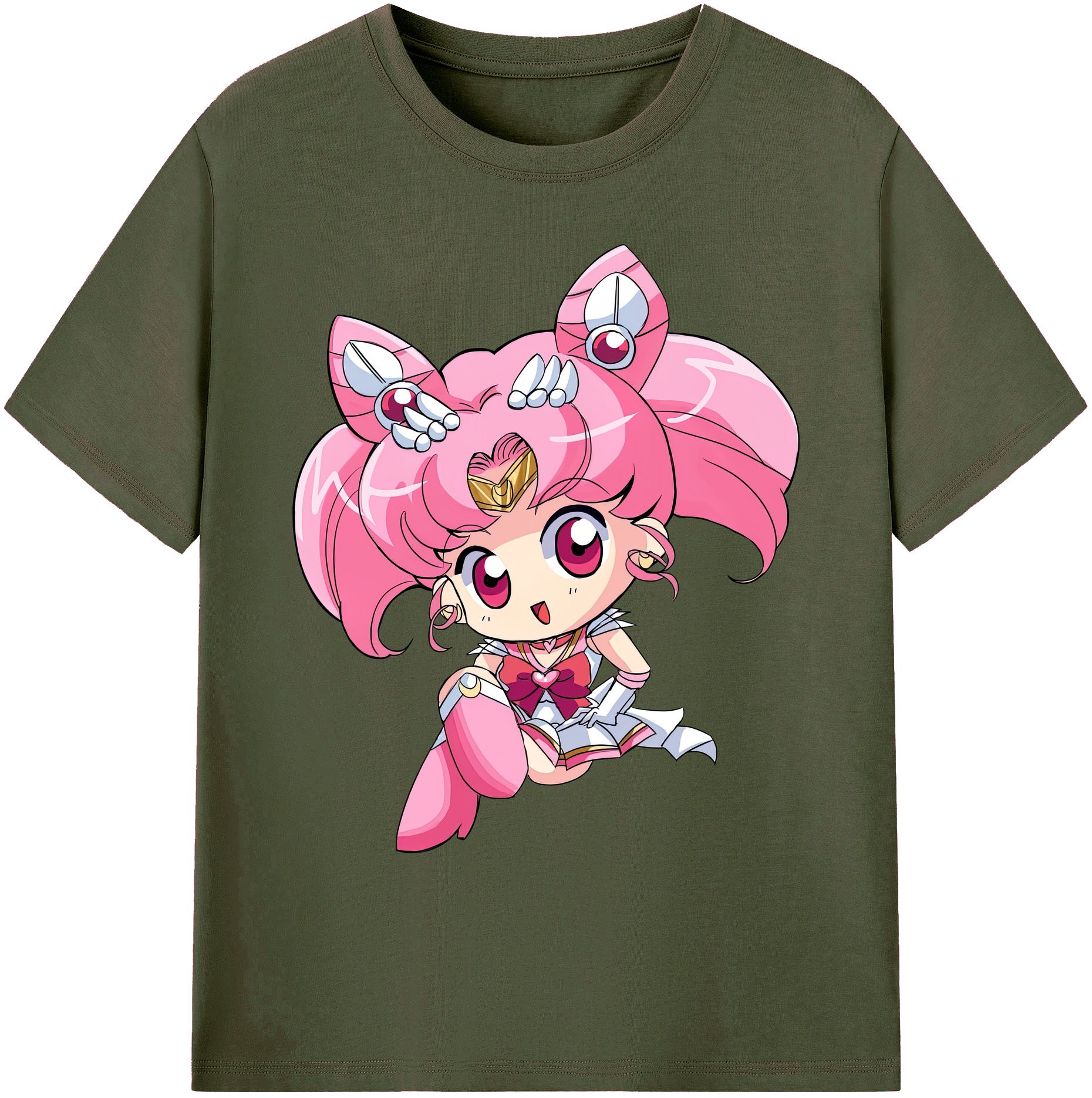 （画像用） 美少女戦士セーラームーン ちびうさ Sailor Moon Chibiusa Tsukino Usagi Small Lady Serenity 綿100％ メンズ半袖Tシャツ｜肌触りやわらか＆通気性